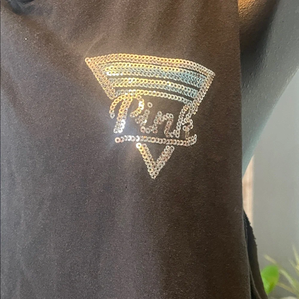 PINK Victoria's Secret Black Tank Top. Small pinhole. - Picture 2 of 7